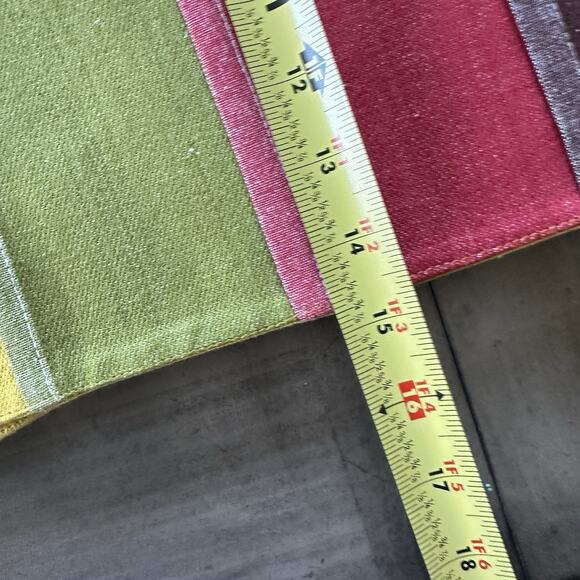 TAG Fall Placemats Set of 8 Rust Green Brown Earthtone Striped Cotton Blend. NEW - Picture 8 of 9